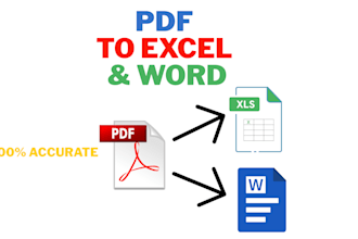 convert PDF to excel, word