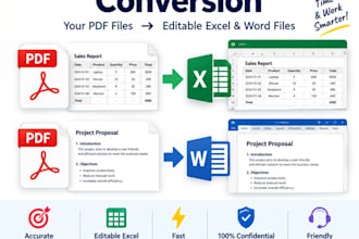 convert PDF to excel, word