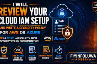 review your cloud iam setup and write a security policy for AWS or azure