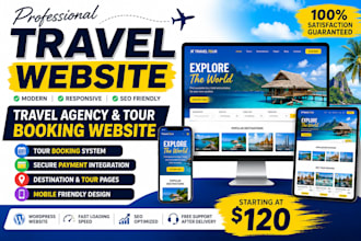 design travel agency website, tour booking website, travel website