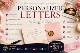create personalized love, birthday and memory letters