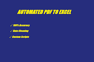 convert PDF to excel, clean data, and automate data extraction