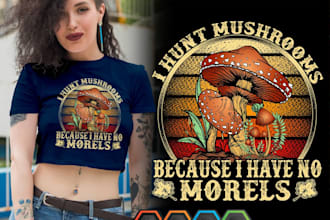 design retro t shirt rockstar and mushroom logo