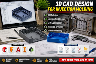 injection mold design and 3d cad models for production