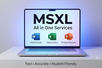 do data entry, excel sheets, mark sheets and word formatting