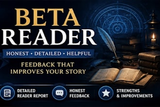beta read your fantasy, horror, or fiction manuscript