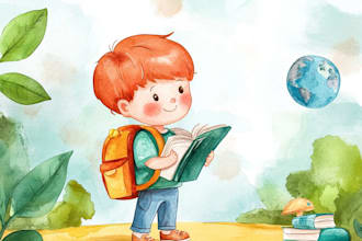 draw digital watercolor children book illustration