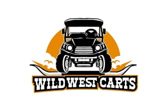 design street legal golf cart business logo