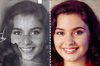 restore old damaged photo to 4k ultra HD
