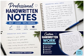 do neat custom handwritten notes and quotes