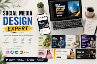 design social media posts, banners and carousel posts