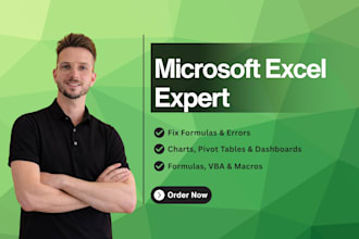 be your microsoft excel expert for formulas, dashboards and vba macros
