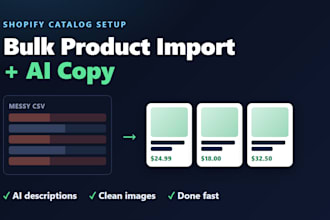 bulk import your shopify products with ai written product descriptions