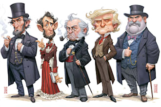 draw satire, editorial or political cartoons for you