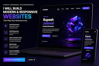 build a modern responsive portfolio website using react js