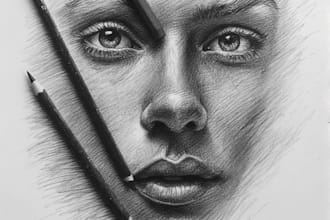 draw a custom pencil or charcoal portrait