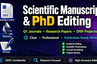 publish and edit scientific manuscripts q1 journals, phd research papers and dnp