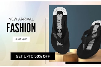 design professional footwear and slipper ads for your brand