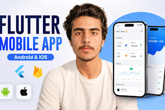 develop flutter mobile app for android and ios with firebase