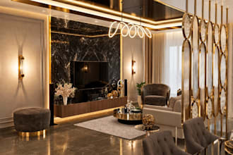 design a modern luxury interior with 3d rendering