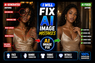 fix ai image mistakes, do professional ai image editing and retouching