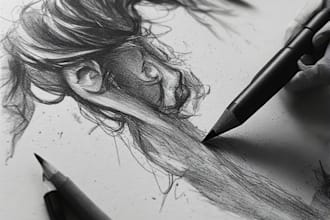 hyper realistic pencil sketch or portrait drawing