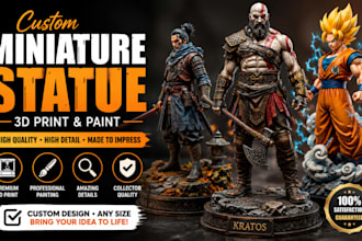 design 3d dnd custom miniature statue, figurine, collectible models for display