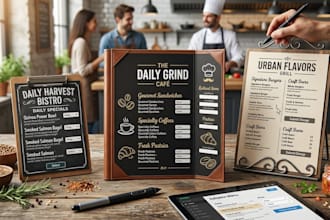 design amazing editable food restaurant menu