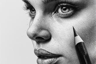 art pencil or charcoal portrait drawings