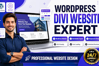 build wordpress website, divi website, divi builder, divi expert