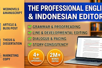 proofread your fantasy novel, webnovel, or fiction manuscript
