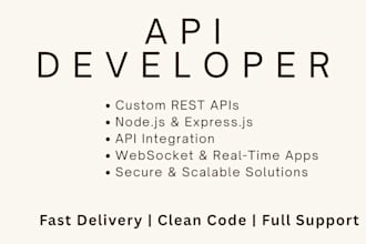 develop secure rest API, nodejs API, websocket and backend services