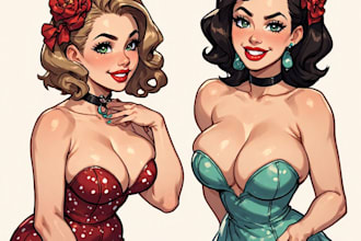 draw a pin up girl and pin up girl