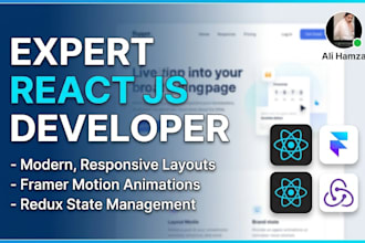 be your expert react js and framer frontend developer
