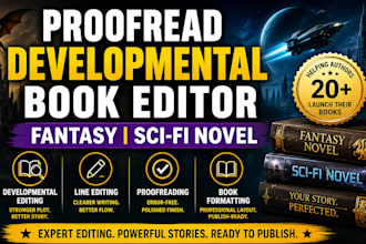 proofread developmental book editor fantasy sci fi novel
