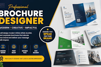 design modern trifold, bifold, booklet, and corporate brochures