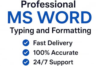 do professional ms word typing and formatting