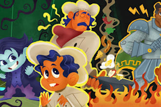 create whimsical childrens book illustrations