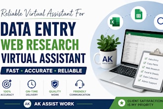 do accurate data entry, copy paste and web research