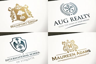 design a custom premium heraldic and luxury vintage logo