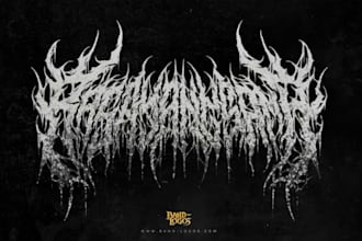 create an intricate black metal or slamming death metal logo