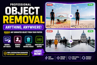 remove or add any object person logo background from photo