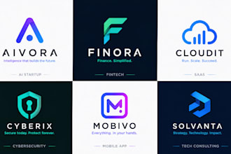 design a professional tech startup, saas, and software logo
