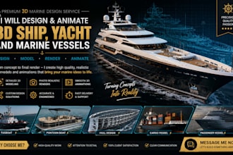 3d ship design 3d yatch model 3d boat animation pontoon hull 3d tugboat vessel