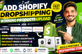 add shopify dropshipping winning product upload via autods cj zendrop aliexpress