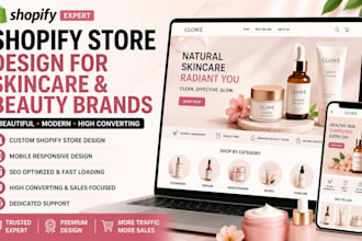 build skincare shopify store skin care website cosmetics beauty website