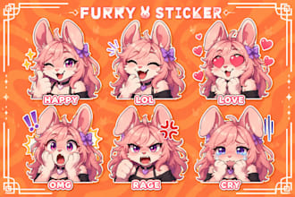 create furry sticker pack discord sticker custom telegram sticker furry emote