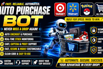 code an advanced auto purchase bot, target bot, walmart bot, and pokémon bot