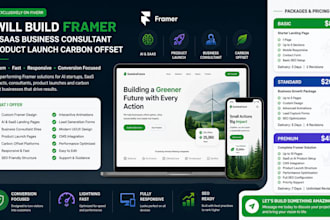 build framer website ai saas consultants product launch carbon offset design