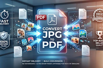 convert jpeg to vector or PDF in 2 hours